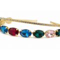 Gold Crystal Rhinestone Double Layer Hairband | Multicolor Wedding Headband | Mukutique