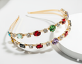 Mukutique Gold Crystal Double Layer Rhinestone Hairband | Elegant Party Headband