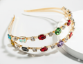 Mukutique Gold Crystal Double Layer Rhinestone Hairband | Elegant Party Headband