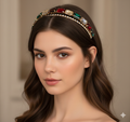 Mukutique Gold Crystal Hair Band | Rhinestone Double Layer Wedding Headband