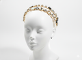 Mukutique Gold Crystal Rhinestone Hairband | Multicolor Stone Double Layer Headband