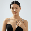 Mukutique 1Pair Butterfly Rhinestone Bra Straps, Decorative Crystal Butterfly Replacement Straps, Adjustable Detachable Jewelry Shoulder Straps for Off - Shoulder Dresses & Tops, Silver - MukuTique