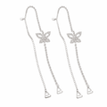 Mukutique 1Pair Butterfly Rhinestone Bra Straps, Decorative Crystal Butterfly Replacement Straps, Adjustable Detachable Jewelry Shoulder Straps for Off - Shoulder Dresses & Tops, Silver - MukuTique