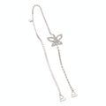Mukutique 1pc Butterfly Rhinestone Bra Straps, Decorative Crystal Butterfly Replacement Straps, Adjustable Detachable Jewelry Shoulder Straps for Off - Shoulder Dresses & Tops, Silver - MukuTique