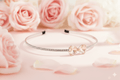 Mukutique Bridal Peach Teardrop Crystal Headband for Women Silver Rhinestone Wedding Tiara Hair Band Elegant Party Wear Designer Hair Accessory - MukuTique