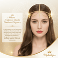 Mukutique Gold Crystal Bridal Head Chain for Women – Wedding Rhinestone Matha Patti Hair Jewelry Headpiece - MukuTique