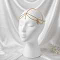 Mukutique Gold Crystal Bridal Head Chain for Women – Wedding Rhinestone Matha Patti Hair Jewelry Headpiece - MukuTique