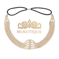 Mukutique Multi - Layer Rhinestone Headband for Women - 5 Row Crystal Elastic Hair Band - Sparkling Diamond Hair Accessories for Weddings, Parties, and Prom (Gold & Silver) - MukuTique