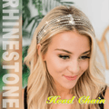 Mukutique Multi - Layer Rhinestone Headband for Women - 5 Row Crystal Elastic Hair Band - Sparkling Diamond Hair Accessories for Weddings, Parties, and Prom (Gold & Silver) - MukuTique