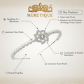 Mukutique Pearl Headband for Women – White Faux Pearl Hair Hoop with Crystal Flower Accents – Elegant Bridal Hair Accessories for Weddings, Parties, and Special Occasions - MukuTique