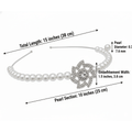 Mukutique Pearl Headband for Women – White Faux Pearl Hair Hoop with Crystal Flower Accents – Elegant Bridal Hair Accessories for Weddings, Parties, and Special Occasions - MukuTique