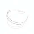 Mukutique Set of 3 Silver Crystal Bridal Headbands for Women Rhinestone Wedding Tiara Hair Bands Elegant Party Wear Multi Layer Designer Hair Accessories - MukuTique