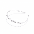 Mukutique Set of 3 Silver Crystal Bridal Headbands for Women Rhinestone Wedding Tiara Hair Bands Elegant Party Wear Multi Layer Designer Hair Accessories - MukuTique