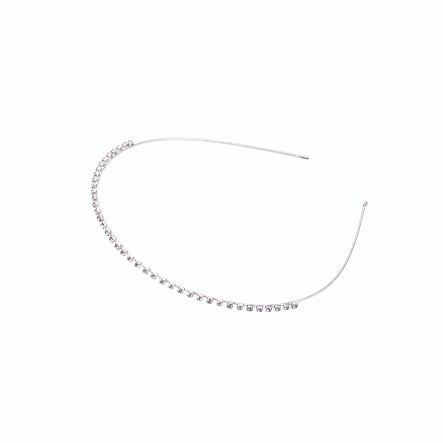 Mukutique Set of 3 Silver Crystal Bridal Headbands for Women Rhinestone Wedding Tiara Hair Bands Elegant Party Wear Multi Layer Designer Hair Accessories - MukuTique