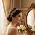 Mukutique Silver Crystal Headband - Sparkling Wheel Design Tiara for Wedding, Bridal, and Party Wear - Elegant Hair Accessory for Women and Girls - 1 Piece - MukuTique