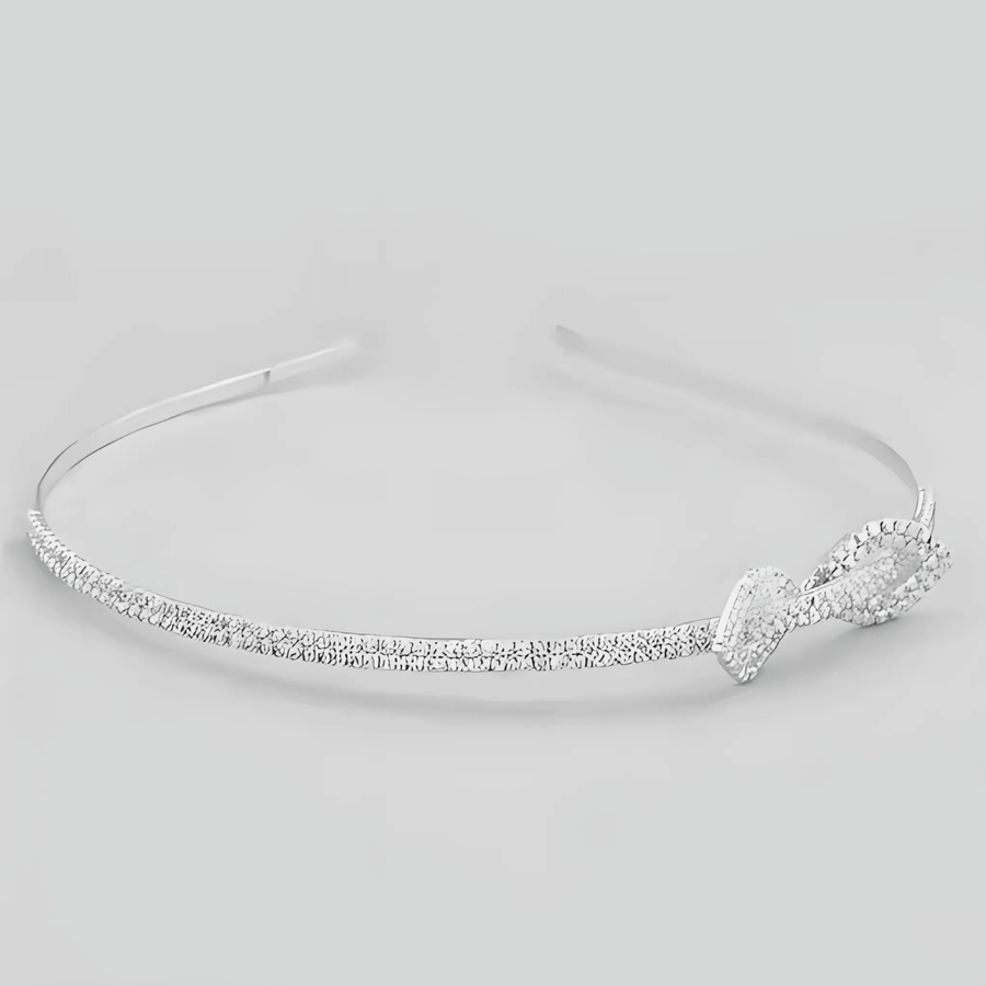 Mukutique Silver Crystal Leaf Bridal Hair Band for Women | Rhinestone Wedding Headband Tiara | Elegant Partywear Hair Accessory for Bride & Girls - MukuTique