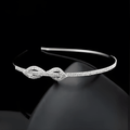 Mukutique Silver Crystal Leaf Bridal Hair Band for Women | Rhinestone Wedding Headband Tiara | Elegant Partywear Hair Accessory for Bride & Girls - MukuTique