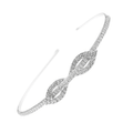 Mukutique Silver Crystal Leaf Bridal Hair Band for Women | Rhinestone Wedding Headband Tiara | Elegant Partywear Hair Accessory for Bride & Girls - MukuTique