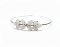 Mukutique Silver Plated Floral Crystal Hairband for Women – Elegant Stone Studded Wedding Party Headband for Girls - MukuTique