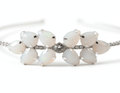 Mukutique Silver Plated Floral Crystal Hairband for Women – Elegant Stone Studded Wedding Party Headband for Girls - MukuTique