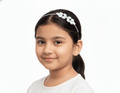 Mukutique Silver Plated Floral Crystal Hairband for Women – Elegant Stone Studded Wedding Party Headband for Girls - MukuTique