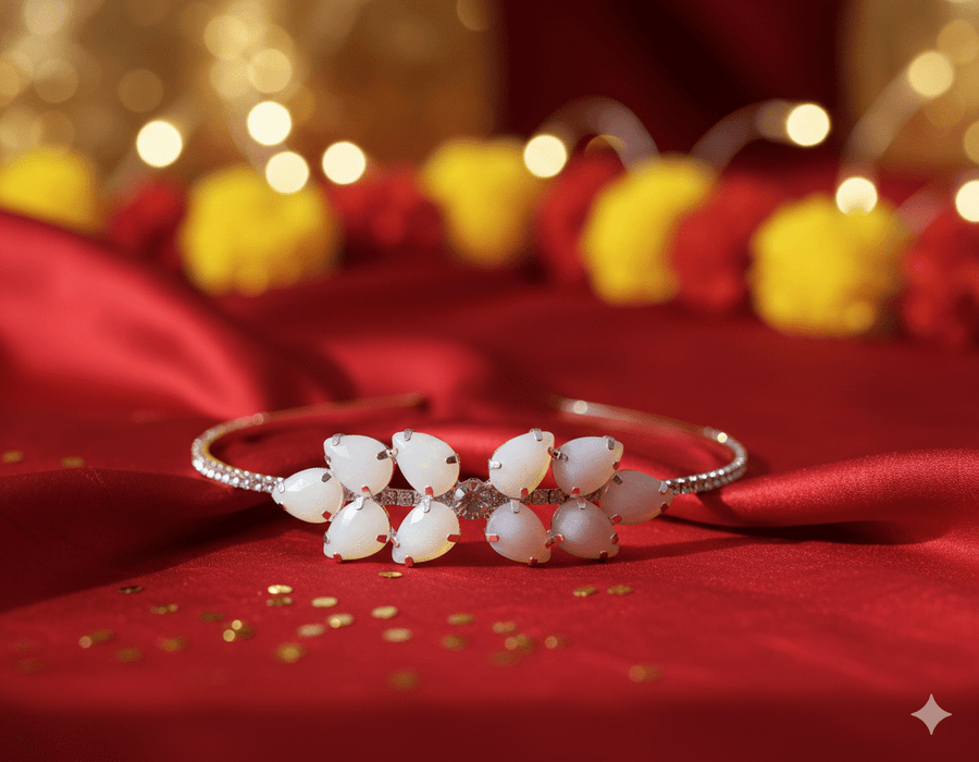 Mukutique Silver Plated Floral Crystal Hairband for Women – Elegant Stone Studded Wedding Party Headband for Girls - MukuTique