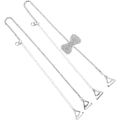 Mukutique Women's Rhinestone Bra Straps, Decorative Crystal Bow Replacement Straps, Adjustable Detachable Fancy Shoulder Straps for Wedding & Party Dresses, Silver - MukuTique