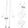 Mukutique Women's Rhinestone Bra Straps, Decorative Crystal Bow Replacement Straps, Adjustable Detachable Fancy Shoulder Straps for Wedding & Party Dresses, Silver - MukuTique