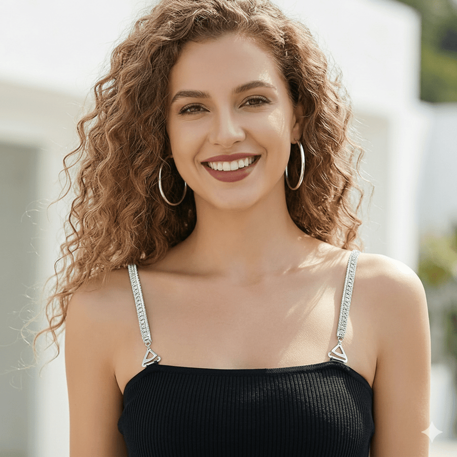 Silver Rhinestone Chain Bra Straps | Mukutique 1 Pair - MukuTique
